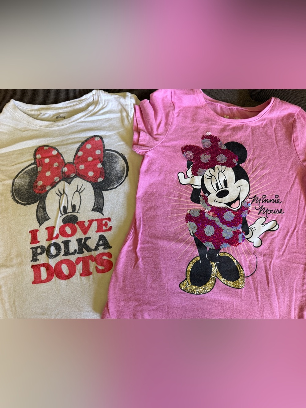 Disney Pink Minnie Mouse Sequin Graphic Tee